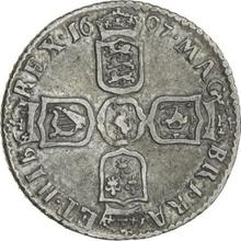 Sixpence 1697 E   "Third laureate bust"