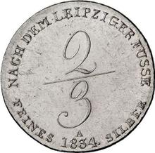 2/3 Thaler 1834 A  