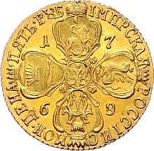 5 рублей 1769 СПБ   "Петербургский тип, без шарфа"