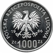 1000 Zlotych 1986 MW  ET "XIII World Cup FIFA - Mexico 1986" (Pattern)