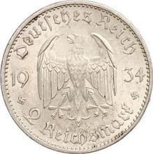 2 Reichsmark 1934 E   "Garrison Church (with date)"