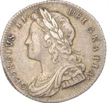 6 Pence 1728    "Porträt in jungen Jahren"