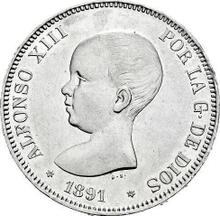 5 Pesetas 1891  PGM 