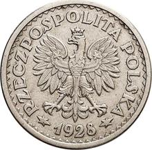1 Zloty 1928    "Leaf wreath" (Pattern)
