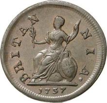 1 Farthing 1737    "Porträt in jungen Jahren"
