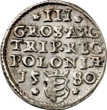 3 Groszy (Trojak) 1580    "Large head"