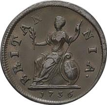 1 Farthing 1736    "Porträt in jungen Jahren"