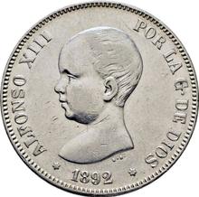 5 Pesetas 1892  PGM 