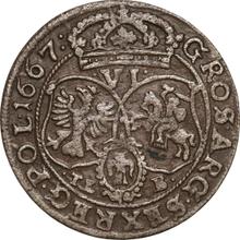 6 Groszy (Szostak) 1667  TLB  "Bust in a circle frame"
