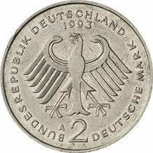 2 марки 1993 A   "Франц Йозеф Штраус"
