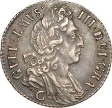 Sixpence 1697 C   "Third laureate bust"