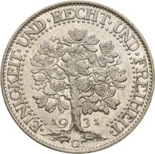 5 Reichsmark 1931 G   "Oak Tree"