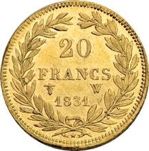 20 Francs 1831 W   "Impressed edge"