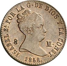 8 Maravedís 1858 Ba   "Denomination on obverse"