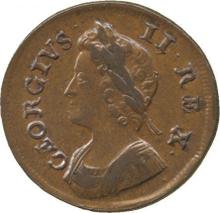 1 Farthing 1735    "Porträt in jungen Jahren"