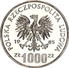 1000 Zlotych 1985 MW   "Spital für Mutter und Kind" (Probe)