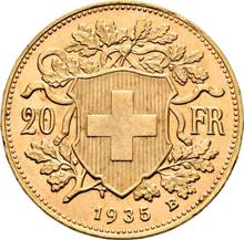 20 francos 1935 B   "Vreneli"