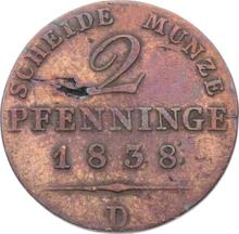 2 pfennige 1838 D  