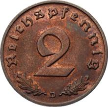 2 рейхспфеннига 1937 D  
