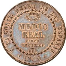 1/2 Real (Medio Real) 1849    "Mit Kranz"