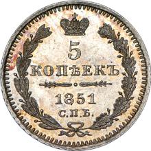 5 kopeks 1851 СПБ ПА  "Águila 1851-1858"