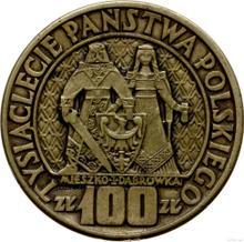 100 Zlotych 1960    "Mieszko and Dabrowka" (Pattern)