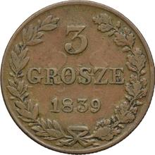 3 Grosze 1839 MW   "Straight tail"