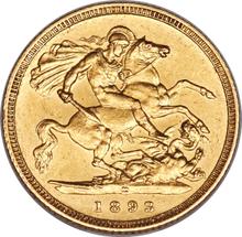 Half Sovereign 1893 M   "Veiled head"