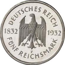 5 Reichsmark 1932 F   "Goethe"