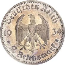 2 Reichsmark 1934 A   "Garrison Church (with date)"