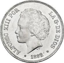 5 Pesetas 1892  PGM 