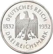 3 Reichsmark 1932 F   "Goethe"