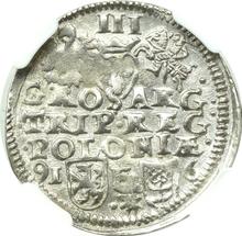 3 Groszy (Trojak) 1596  IF  "Poznań Mint"