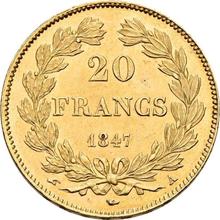 20 francos 1847 A  