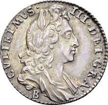 Sixpence 1697 B   "First laureated bust"