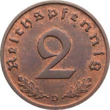 2 рейхспфеннига 1936 D  