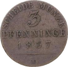 3 Pfennige 1837 D  
