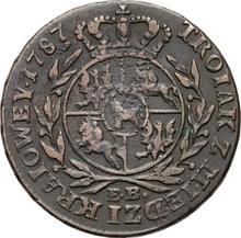 3 Groszy (Trojak) 1787  EB  "Z MIEDZI KRAIOWEY"