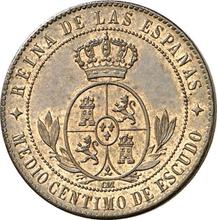 1/2 Céntimo de escudo 1866  OM 