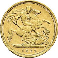 Half Sovereign 1893 S   "Veiled head"