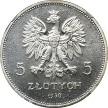 5 Zlotych 1930    "Nike" (Pattern)