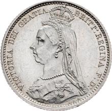 Sixpence 1887   JEB "Jubilee Head"