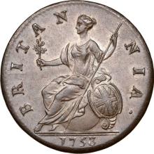 Halfpenny 1753    "Old Head"