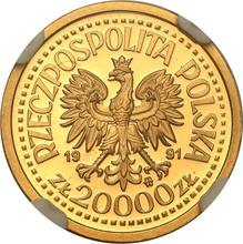 20000 Zlotych 1991 MW  ET "Papst Johannes Paul II" (Probe)