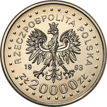 20000 Zlotych 1993 MW  ANR "XXVIII Winter Olympic Games - Lillehammer 1994" (Pattern)