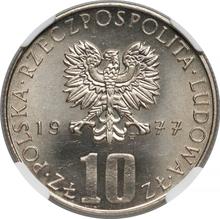 10 Zlotych 1977 MW   "100th anniversary of Boleslaw Prus`s death"