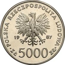 5000 Zlotych 1987 MW  SW "Papst Johannes Paul II" (Probe)