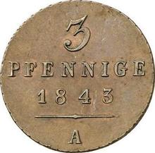 3 Pfennig 1843 A  