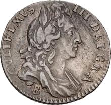 Sixpence 1696 B   "First laureated bust"
