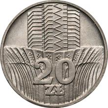 20 Zlotych 1973 MW   "Skyscraper and ears of corn" (Pattern)